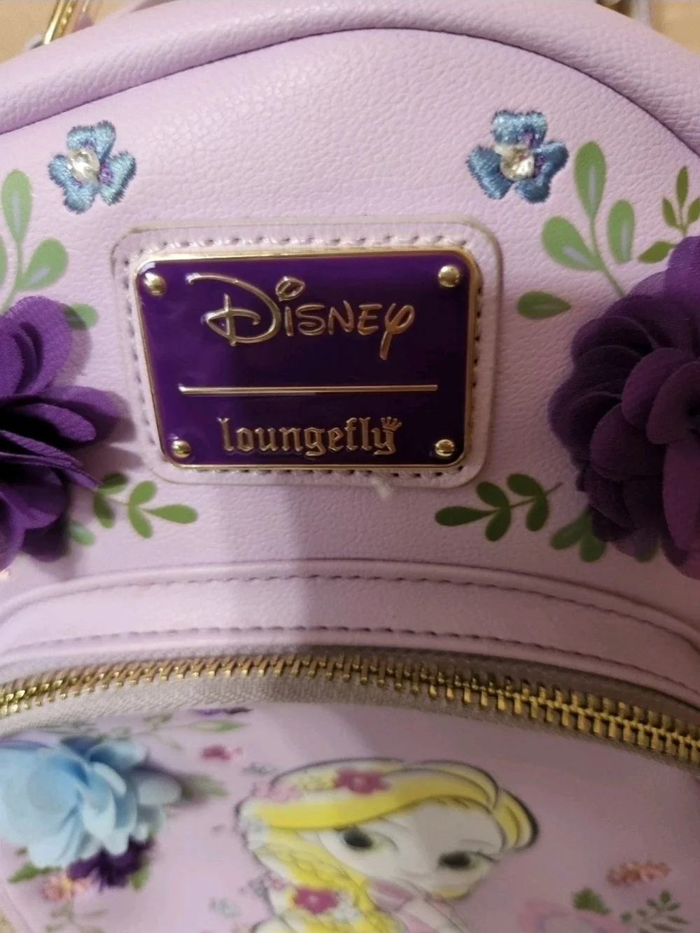 Loungefly Kids Lavender Rapunzel Floral Mini Backpack with Charm